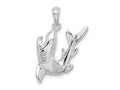 FJC Finejewelers 925 Sterling Silver Rhodium Plated Polished Jumping Shark Charm 25 x 18 mm