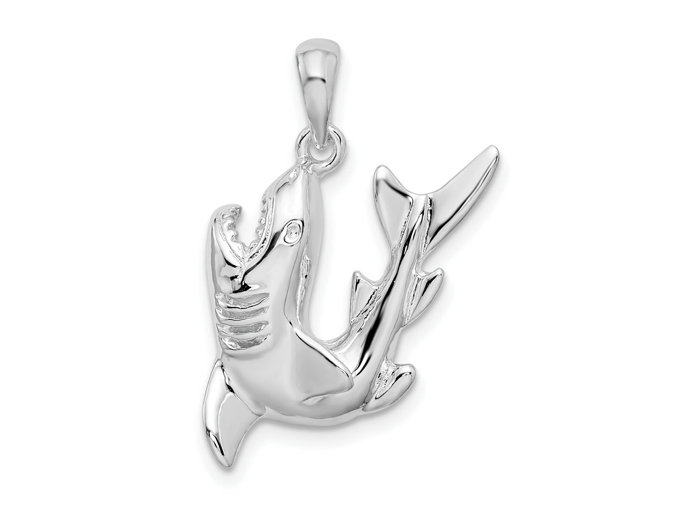 FJC Finejewelers 925 Sterling Silver Rhodium Plated Polished Jumping Shark Charm 25 x 18 mm