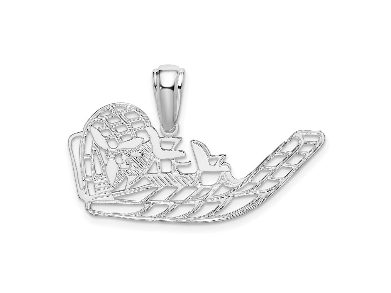 FJC Finejewelers 925 Sterling Silver Rhodium Plated Polished Cut-out Flat Airboat Charm 22 x 35 mm