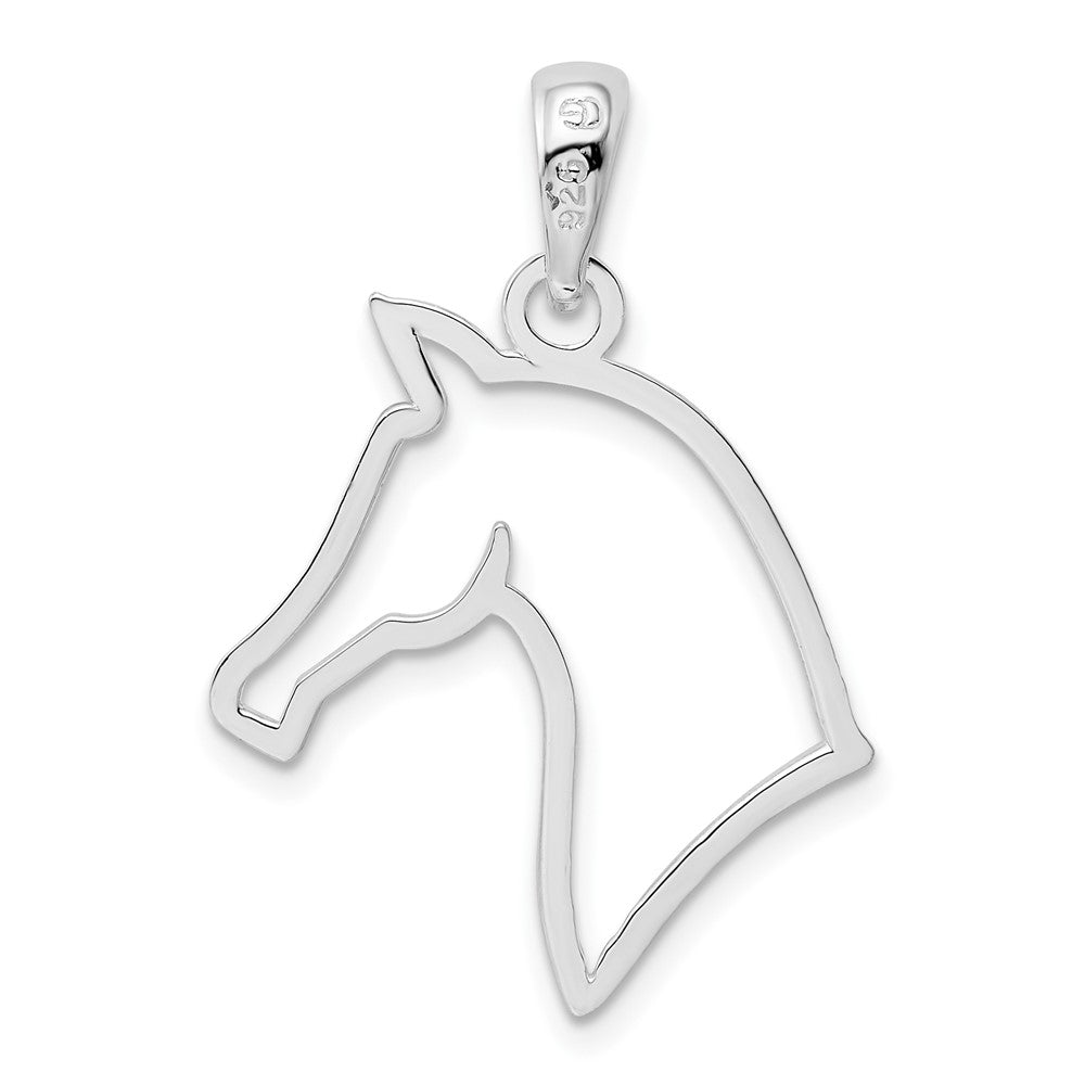 FJC Finejewelers 925 Sterling Silver Rhodium Plated Polished Cut-out Horse Head Charm 20 mm