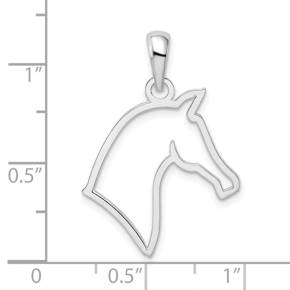 FJC Finejewelers 925 Sterling Silver Rhodium Plated Polished Cut-out Horse Head Charm 20 mm