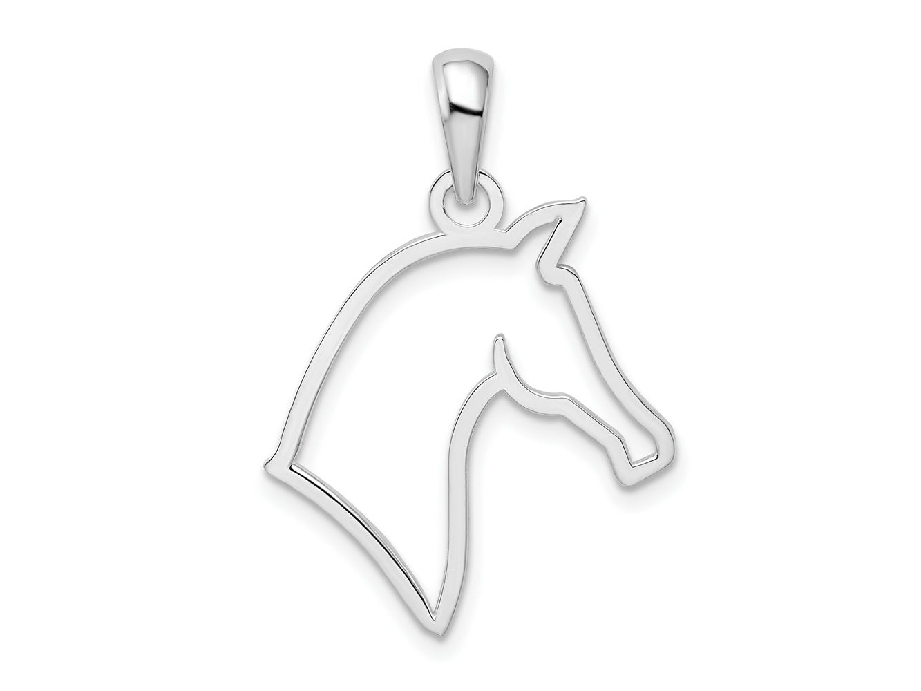 FJC Finejewelers 925 Sterling Silver Rhodium Plated Polished Cut-out Horse Head Charm 20 mm