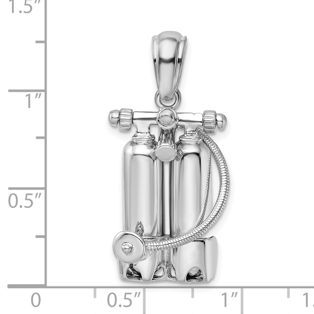 FJC Finejewelers 925 Sterling Silver Rhodium Plated Polished 3D Scuba Tanks with Hose Charm 32 x 16 mm