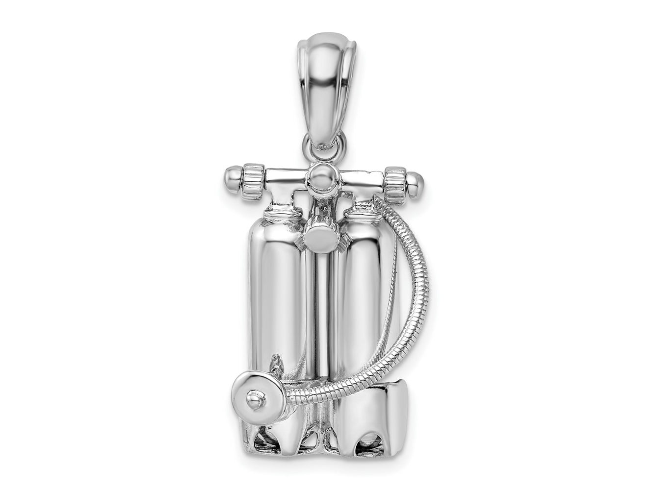 FJC Finejewelers 925 Sterling Silver Rhodium Plated Polished 3D Scuba Tanks with Hose Charm 32 x 16 mm