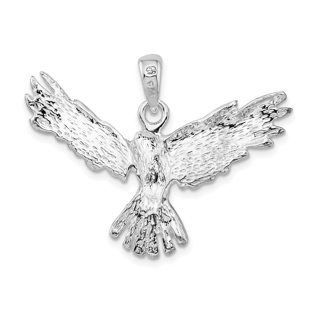FJC Finejewelers 925 Sterling Silver Rhodium Plated Polished Flying Eagle Charm 35 mm