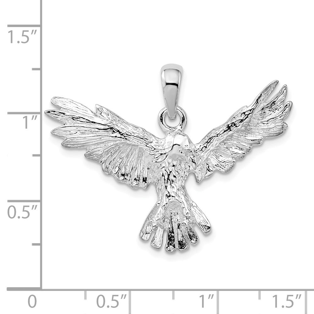 FJC Finejewelers 925 Sterling Silver Rhodium Plated Polished Flying Eagle Charm 35 mm