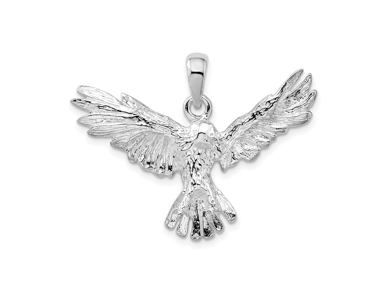 FJC Finejewelers 925 Sterling Silver Rhodium Plated Polished Flying Eagle Charm 35 mm