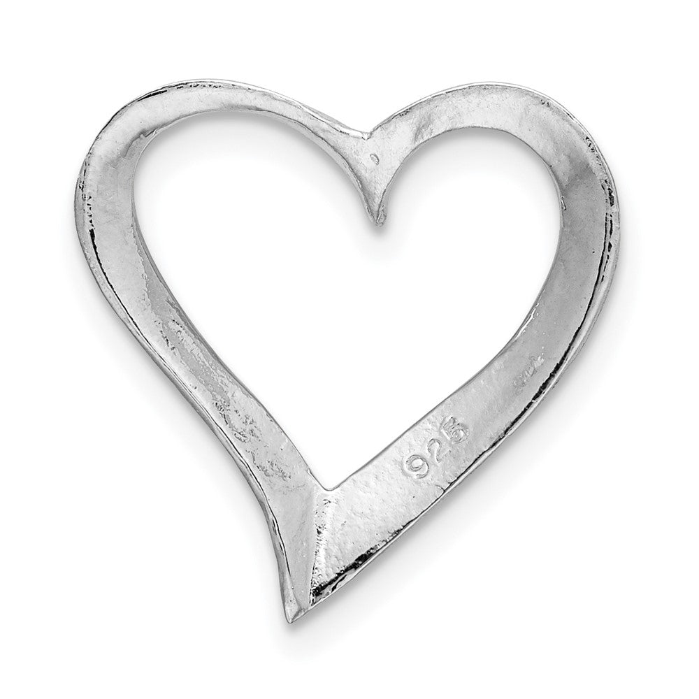 FJC Finejewelers 925 Sterling Silver Rhodium Plated Polished Large Floating Heart Charm