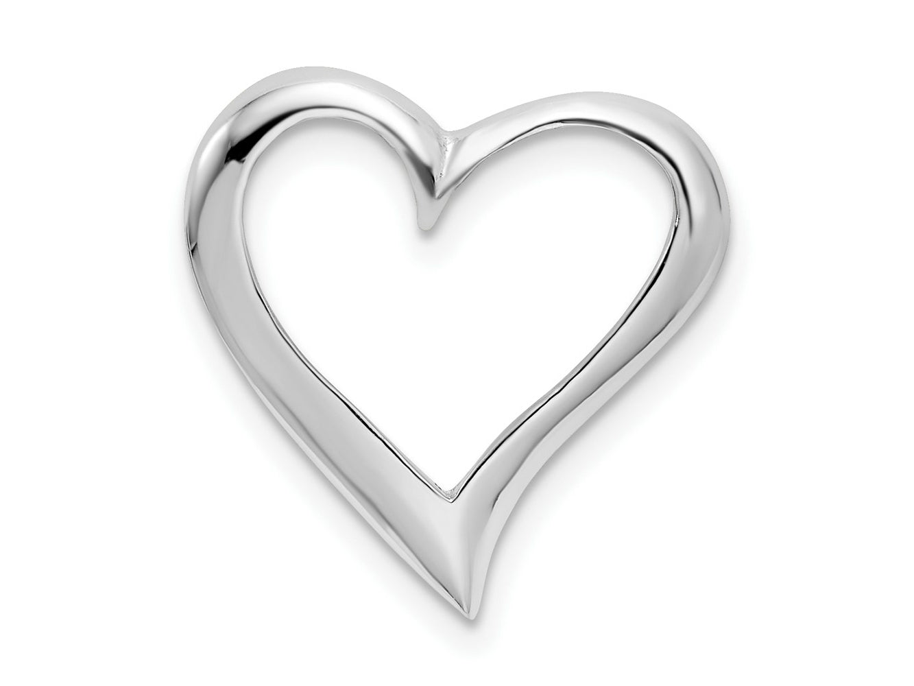 FJC Finejewelers 925 Sterling Silver Rhodium Plated Polished Large Floating Heart Charm