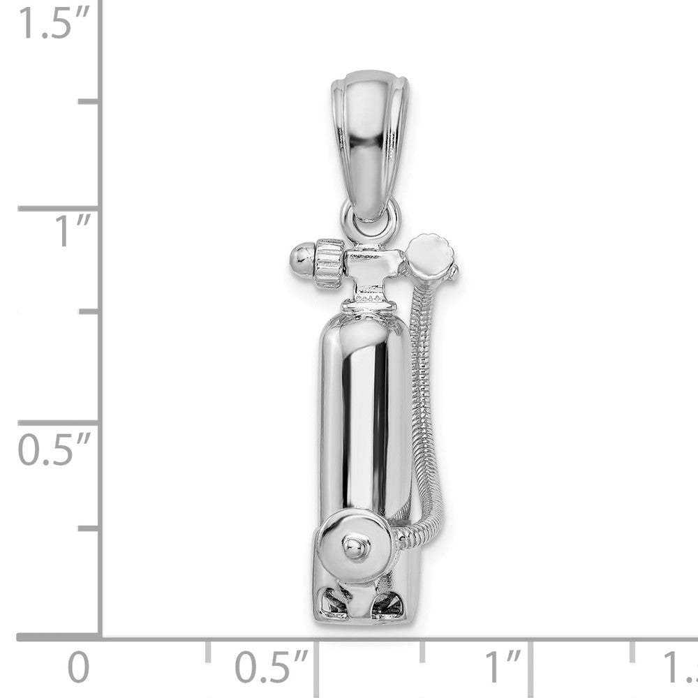 FJC Finejewelers 925 Sterling Silver Rhodium Plated 3D Single Scuba Tank with Hose Charm 32 x 10 mm