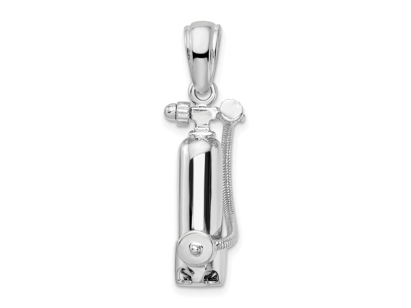 FJC Finejewelers 925 Sterling Silver Rhodium Plated 3D Single Scuba Tank with Hose Charm 32 x 10 mm
