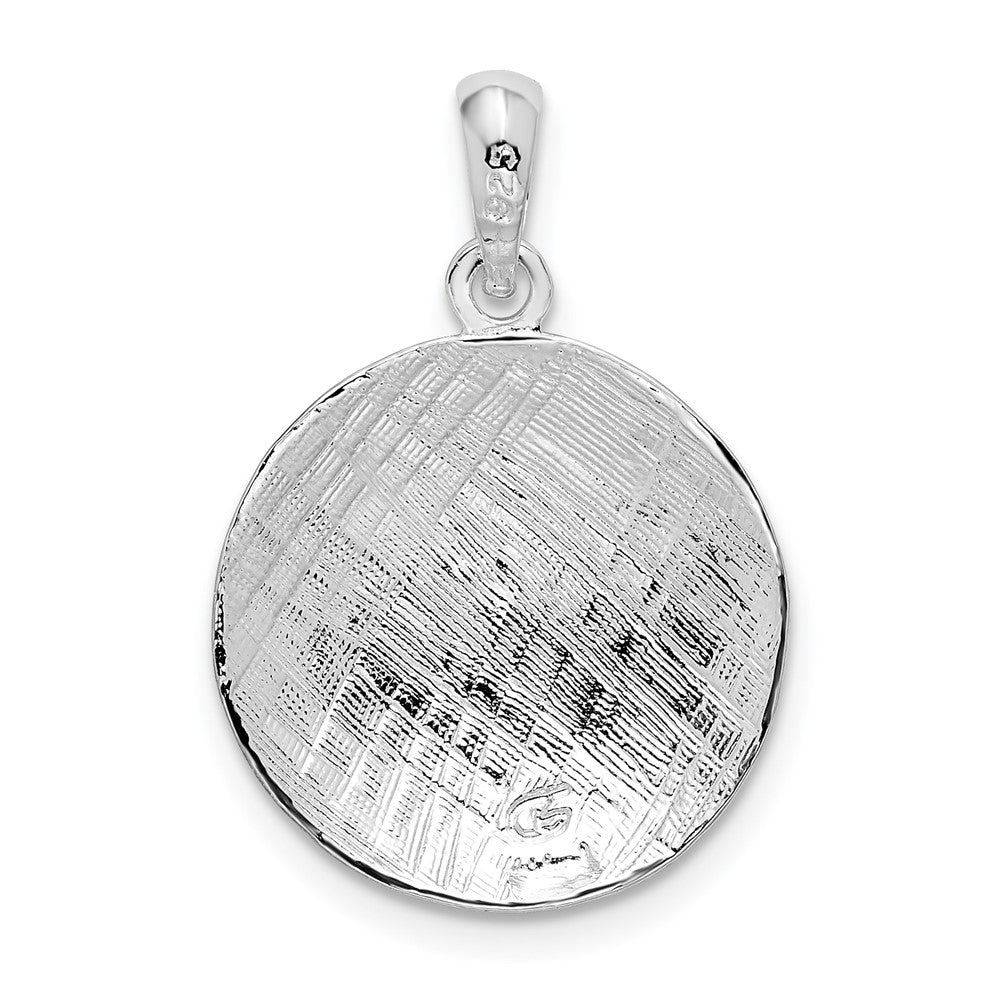 FJC Finejewelers 925 Sterling Silver Rhodium Plated Polished Volleyball Charm 16 mm
