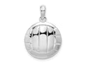 FJC Finejewelers 925 Sterling Silver Rhodium Plated Polished Volleyball Charm 16 mm