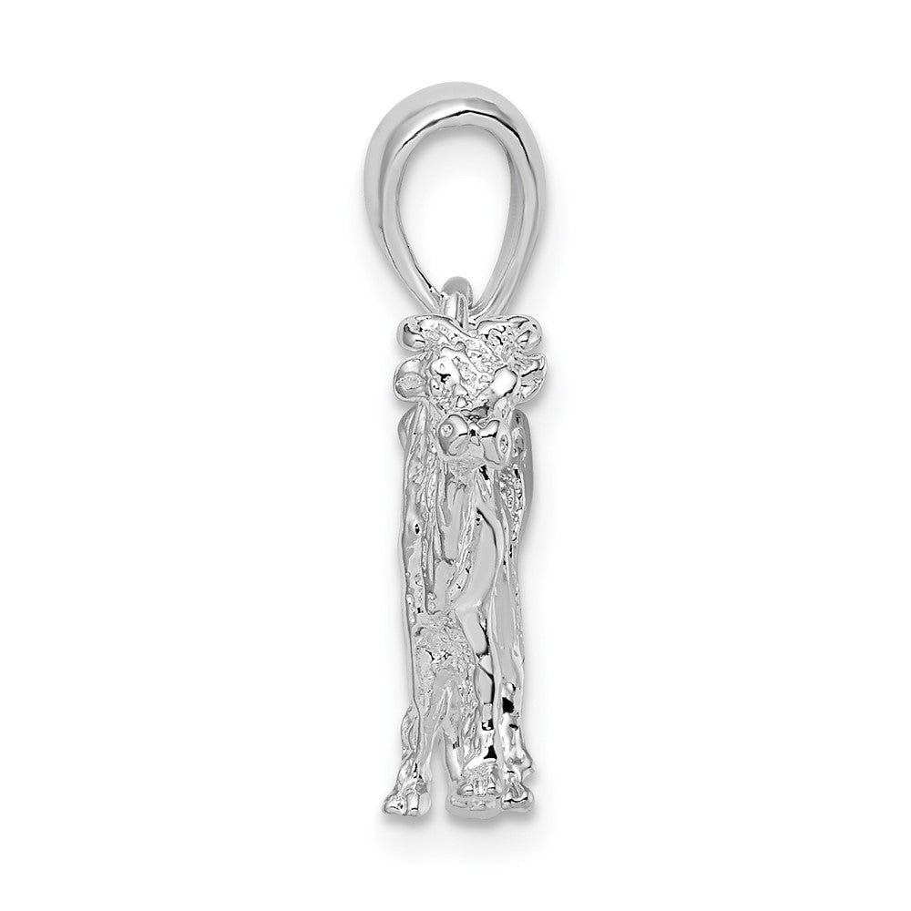 FJC Finejewelers 925 Sterling Silver Rhodium Plated Polished 3D Cow Charm 20 mm