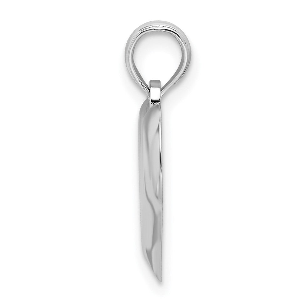 FJC Finejewelers 925 Sterling Silver Rhodium Plated Polished Teardrop Heart Charm