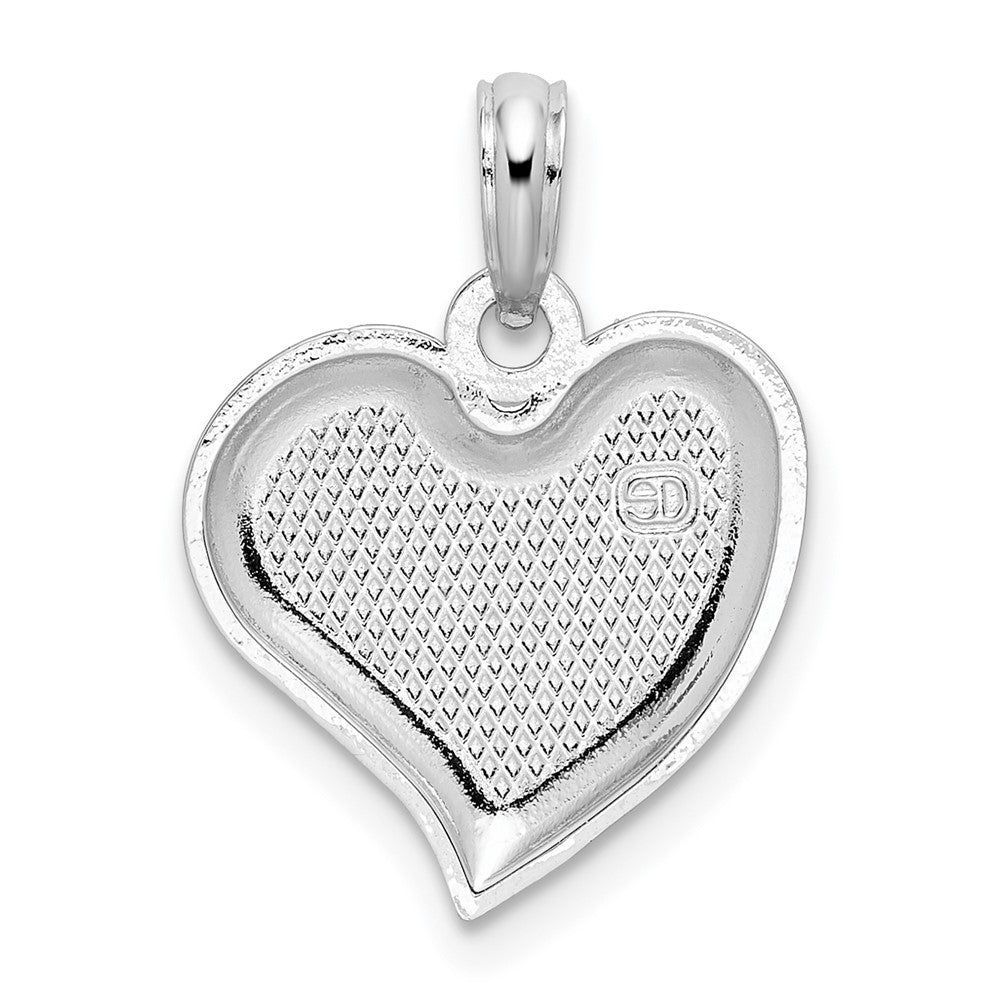 FJC Finejewelers 925 Sterling Silver Rhodium Plated Polished Teardrop Heart Charm
