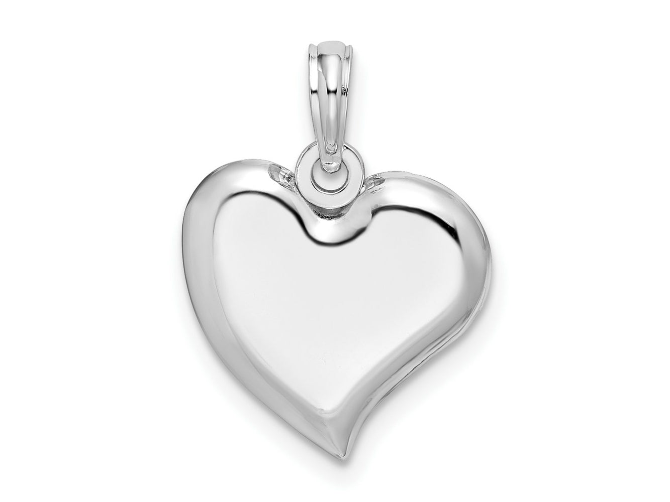FJC Finejewelers 925 Sterling Silver Rhodium Plated Polished Teardrop Heart Charm