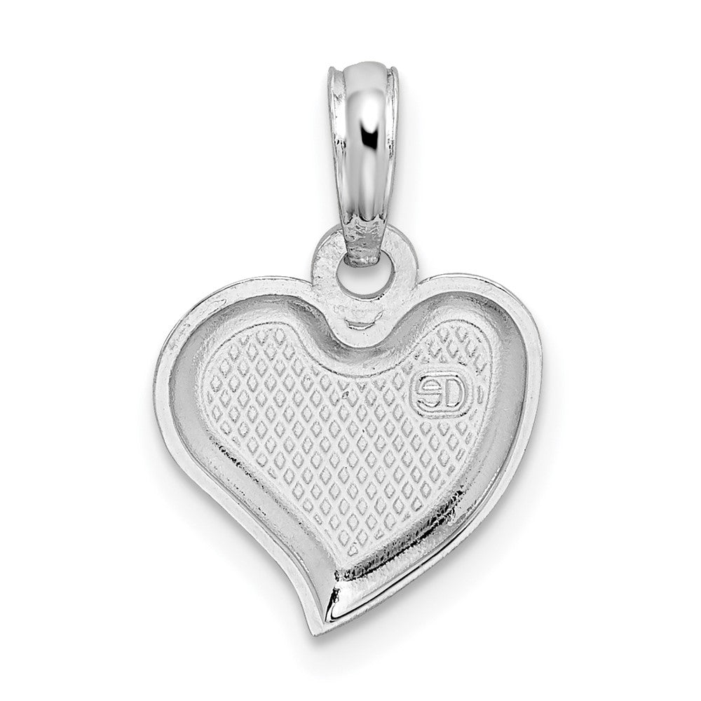 FJC Finejewelers 925 Sterling Silver Rhodium Plated Polished Small Teardrop Heart Charm