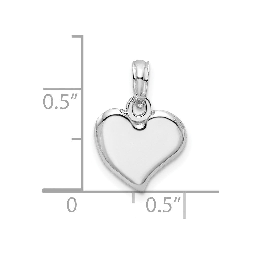 FJC Finejewelers 925 Sterling Silver Rhodium Plated Polished Small Teardrop Heart Charm