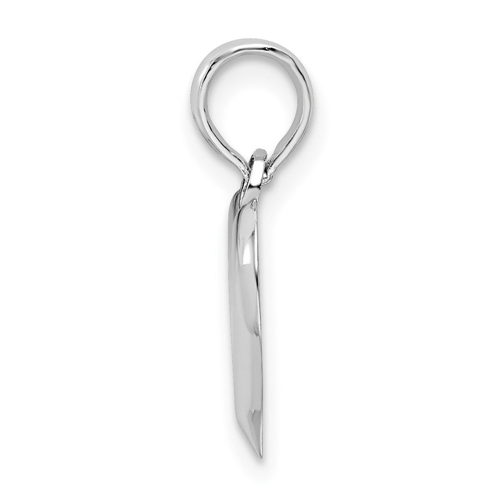 FJC Finejewelers 925 Sterling Silver Rhodium Plated Polished Small Teardrop Heart Charm