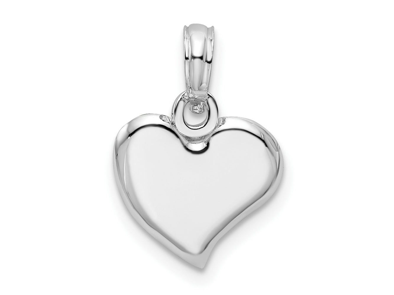 FJC Finejewelers 925 Sterling Silver Rhodium Plated Polished Small Teardrop Heart Charm