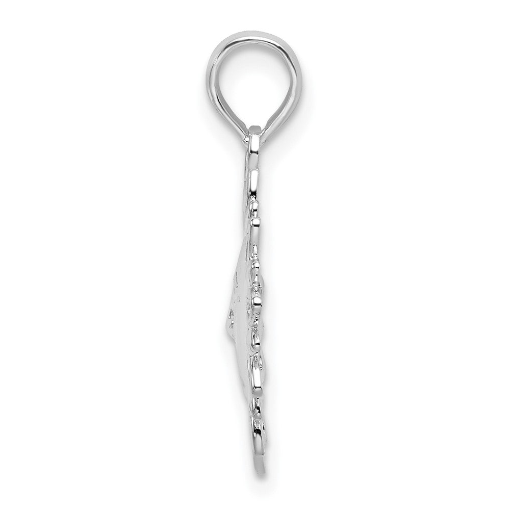 FJC Finejewelers 925 Sterling Silver Rhodium Plated Polished Smiling Sun Charm 15 mm