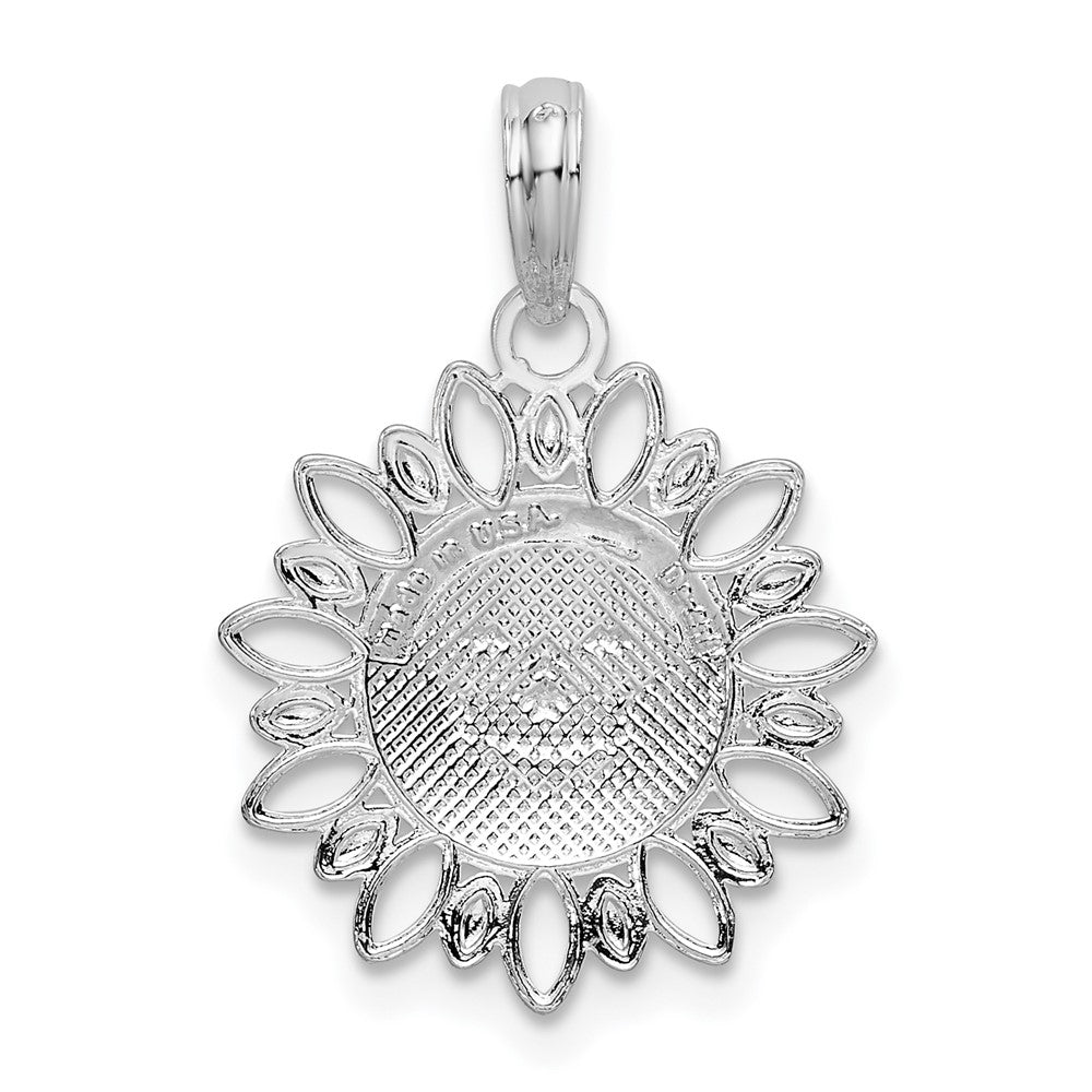FJC Finejewelers 925 Sterling Silver Rhodium Plated Polished Smiling Sun Charm 15 mm