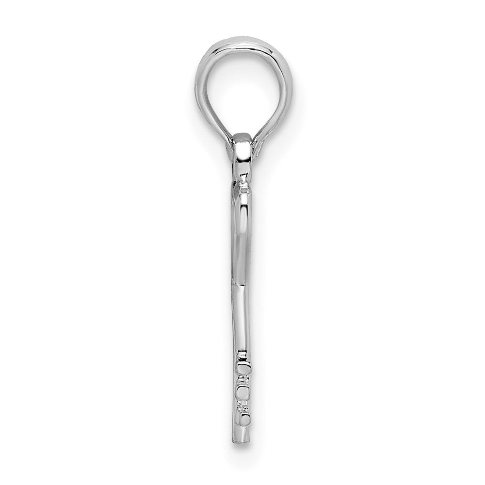 FJC Finejewelers 925 Sterling Silver Rhodium Plated Polished Key with Heart Top Charm 14 mm
