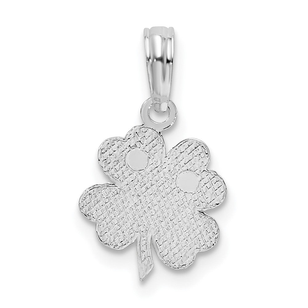 FJC Finejewelers 925 Sterling Silver Rhodium Plated Polished/Textured Shamrock Charm 9 mm
