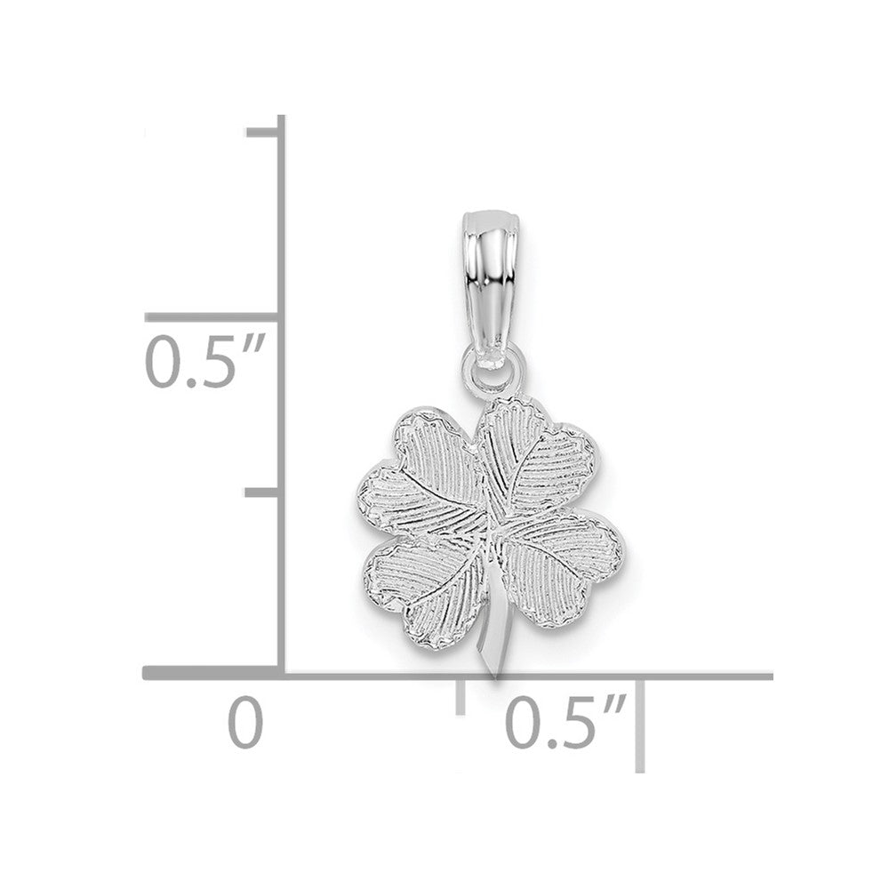 FJC Finejewelers 925 Sterling Silver Rhodium Plated Polished/Textured Shamrock Charm 9 mm