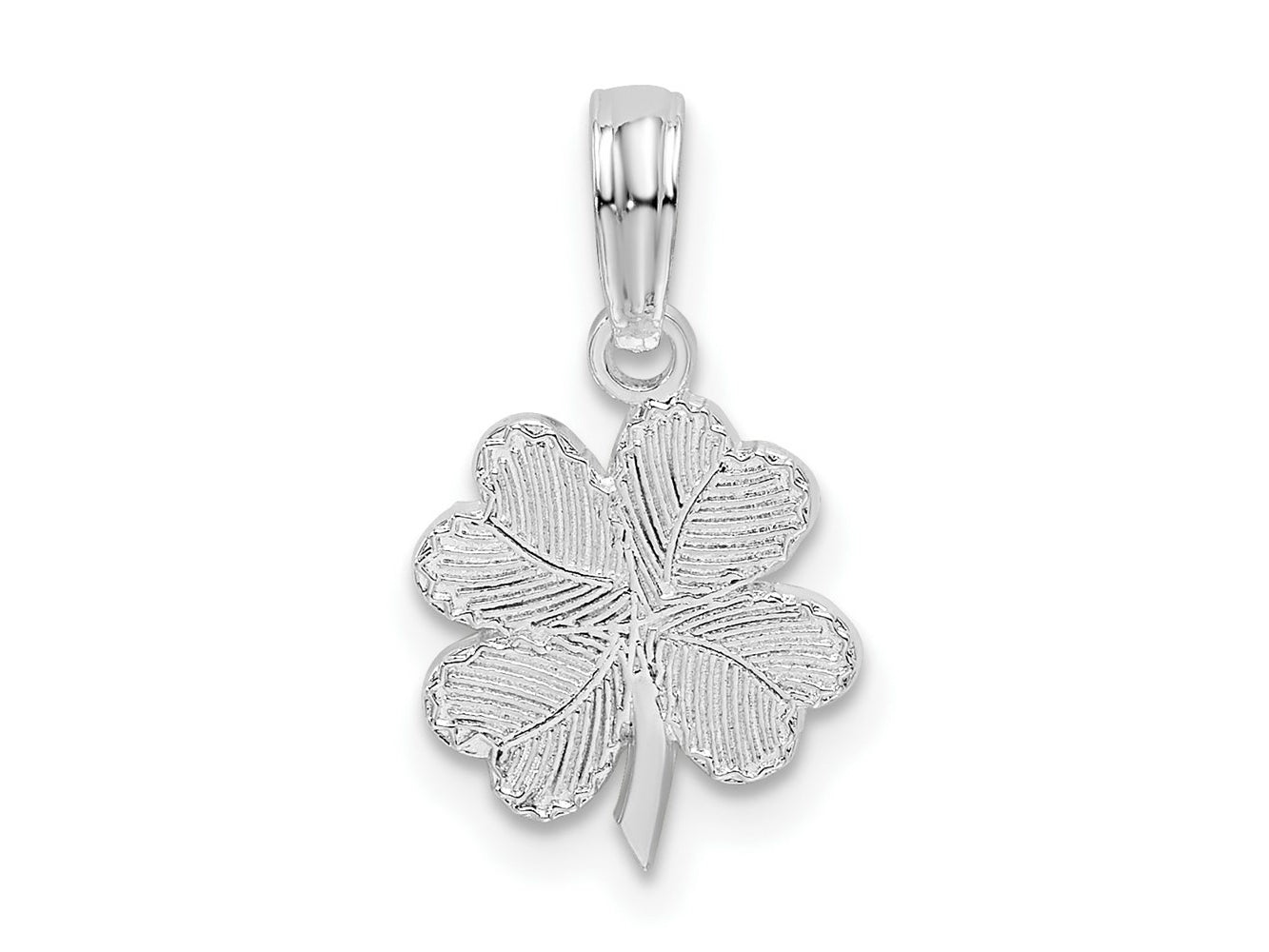 FJC Finejewelers 925 Sterling Silver Rhodium Plated Polished/Textured Shamrock Charm 9 mm