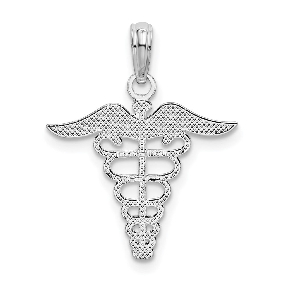 FJC Finejewelers 925 Sterling Silver Polished Cut-out Caduceus Charm 22 x 18 mm