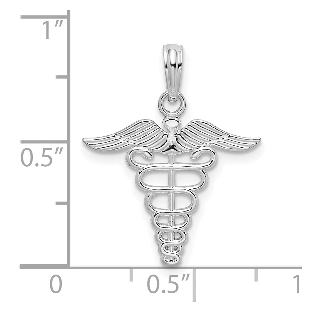 FJC Finejewelers 925 Sterling Silver Polished Cut-out Caduceus Charm 22 x 18 mm