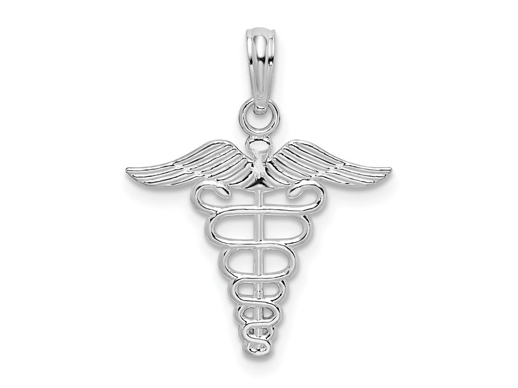 FJC Finejewelers 925 Sterling Silver Polished Cut-out Caduceus Charm 22 x 18 mm