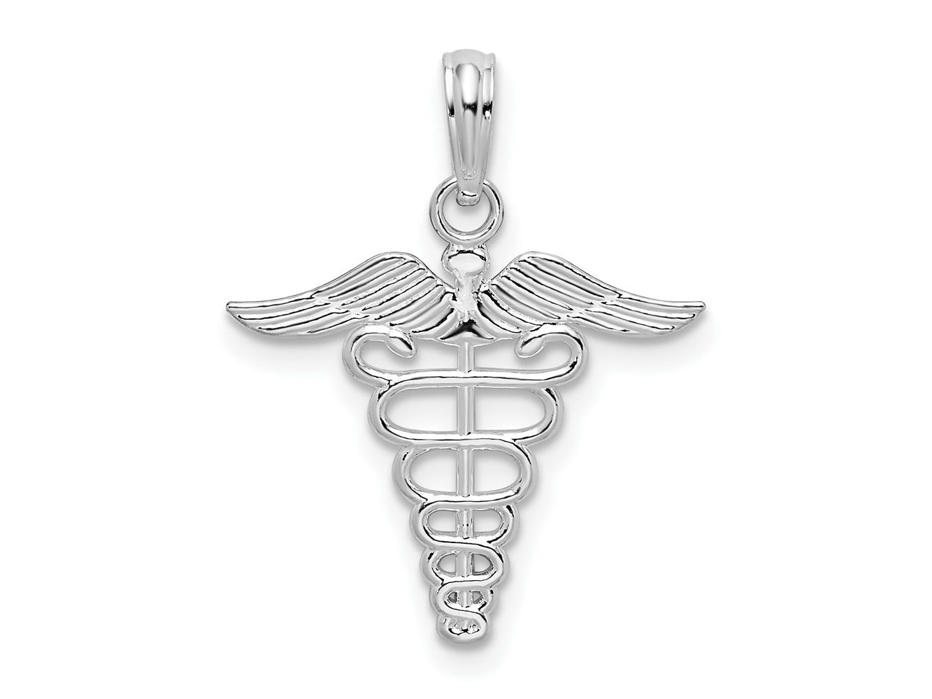 FJC Finejewelers 925 Sterling Silver Polished Cut-out Caduceus Charm 22 x 18 mm