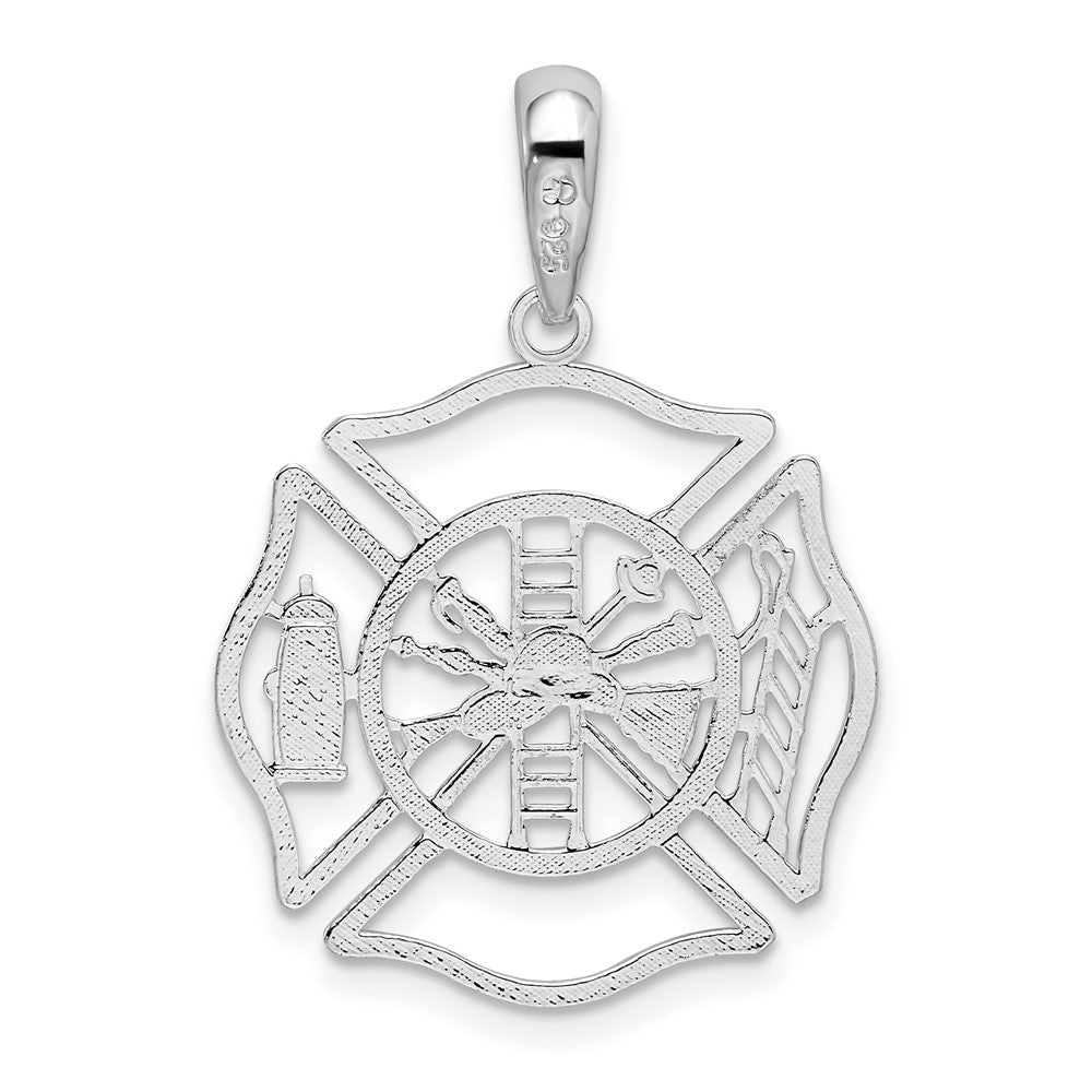 FJC Finejewelers 925 Sterling Silver Polished Cut-out Fireman Shield Charm 29 x 20 mm