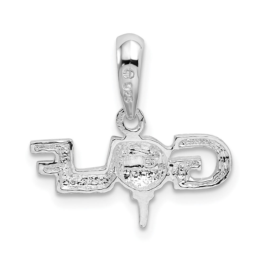 FJC Finejewelers 925 Sterling Silver Rhodium Plated Polished GOLF Tee and Club Charm 17 mm