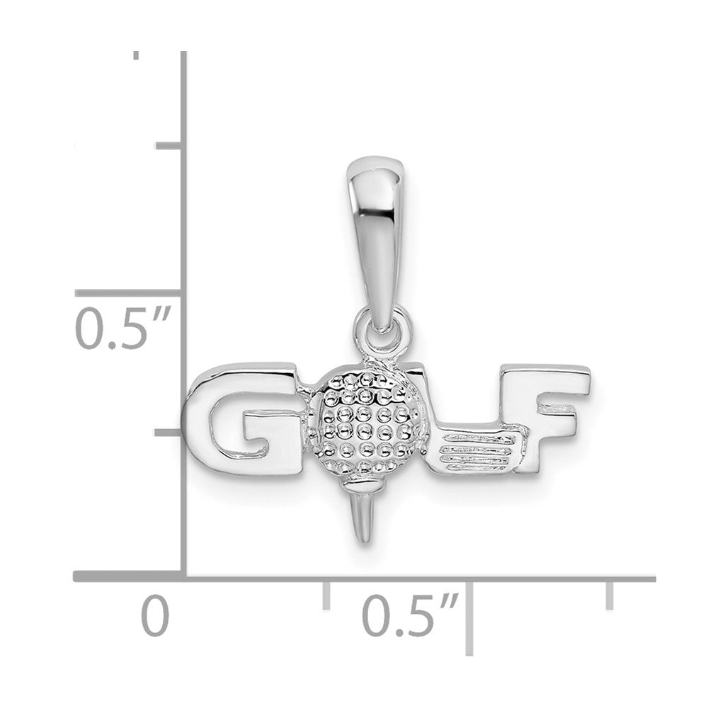 FJC Finejewelers 925 Sterling Silver Rhodium Plated Polished GOLF Tee and Club Charm 17 mm