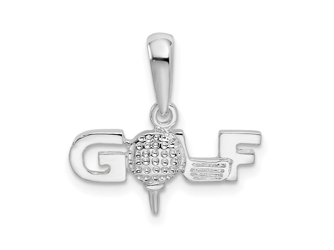 FJC Finejewelers 925 Sterling Silver Rhodium Plated Polished GOLF Tee and Club Charm 17 mm