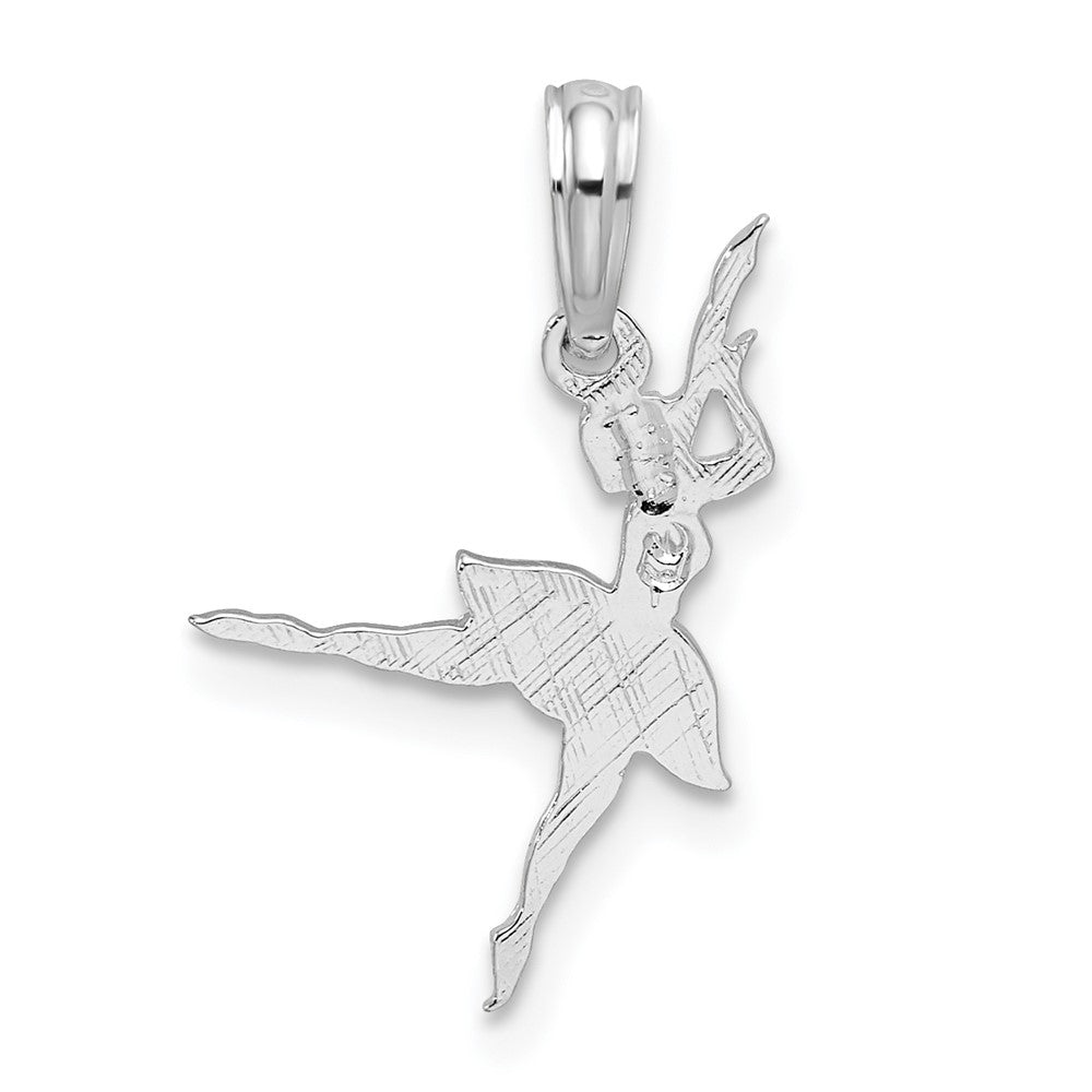 FJC Finejewelers 925 Sterling Silver Rhodium Plated Polished Small Ballerina Charm 19 x 12 mm