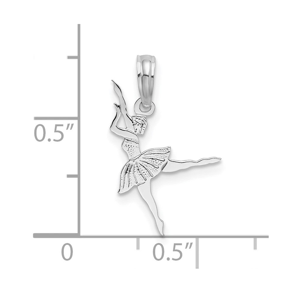 FJC Finejewelers 925 Sterling Silver Rhodium Plated Polished Small Ballerina Charm 19 x 12 mm