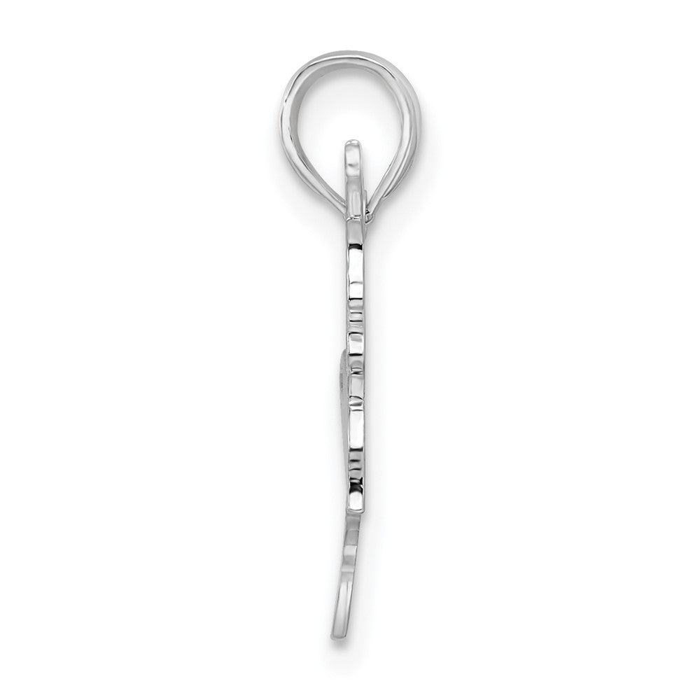 FJC Finejewelers 925 Sterling Silver Rhodium Plated Polished Small Ballerina Charm 19 x 12 mm