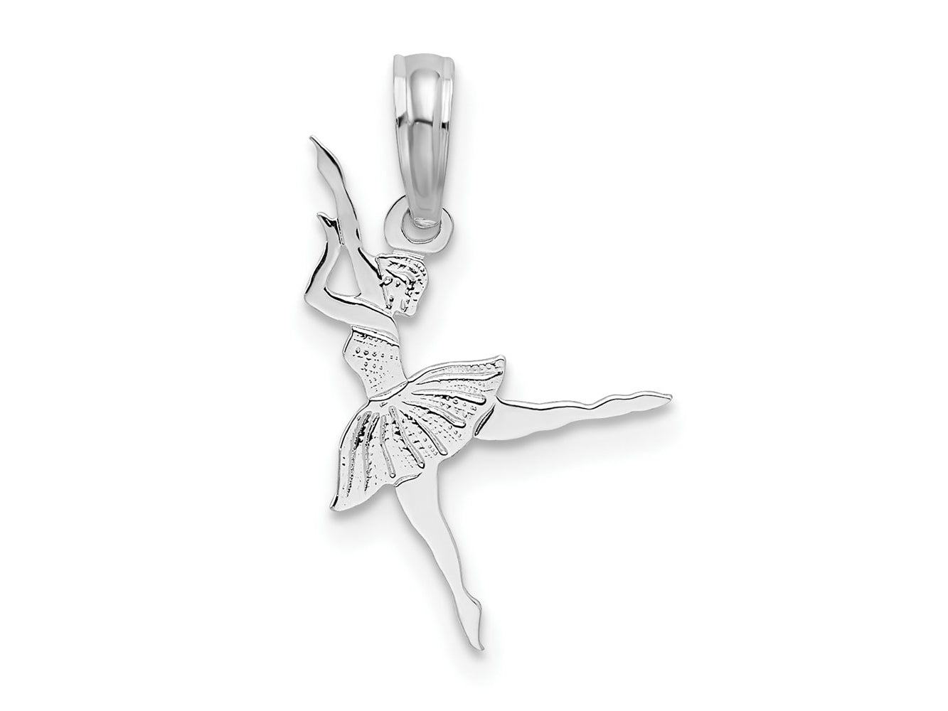 FJC Finejewelers 925 Sterling Silver Rhodium Plated Polished Small Ballerina Charm 19 x 12 mm