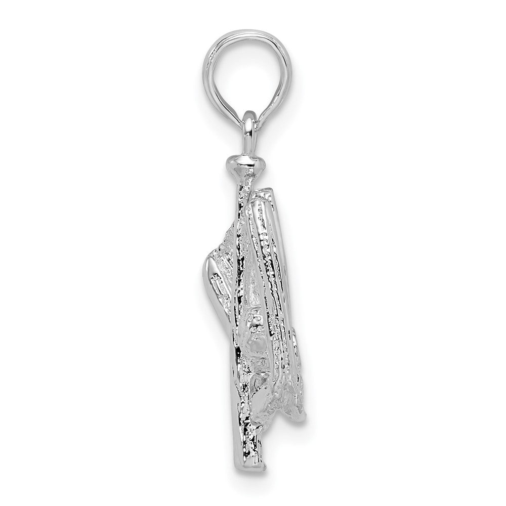 FJC Finejewelers 925 Sterling Silver Rhodium Plated Polished 3D Baseball/Bat/Glove Charm 11 mm