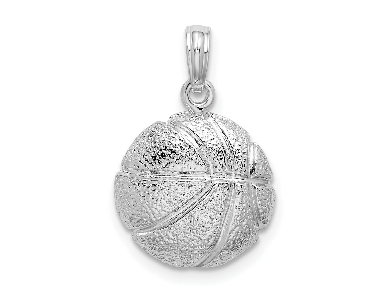 FJC Finejewelers 925 Sterling Silver Rhodium Plated Polished Basketball Charm 13 mm