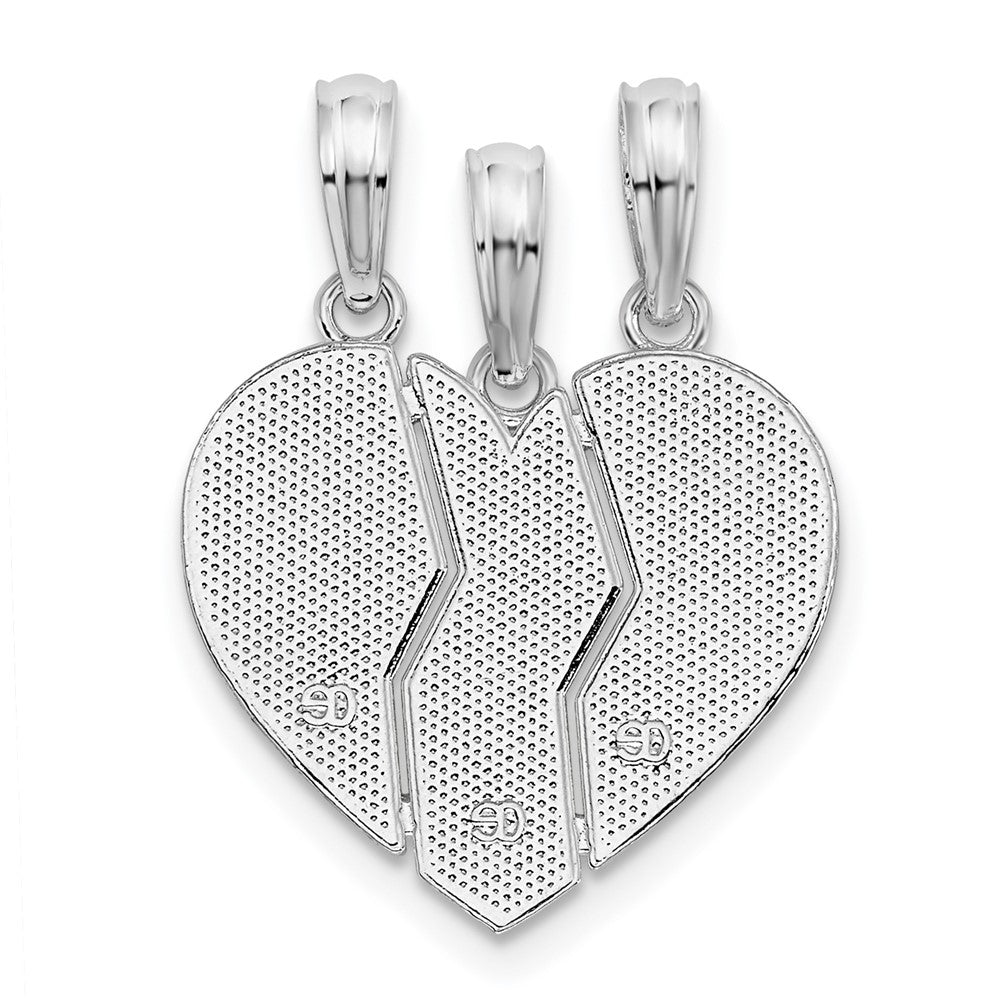 FJC Finejewelers 925 Sterling Silver Textured Big Sis/Mom/Lil Sis Break Apart Charm