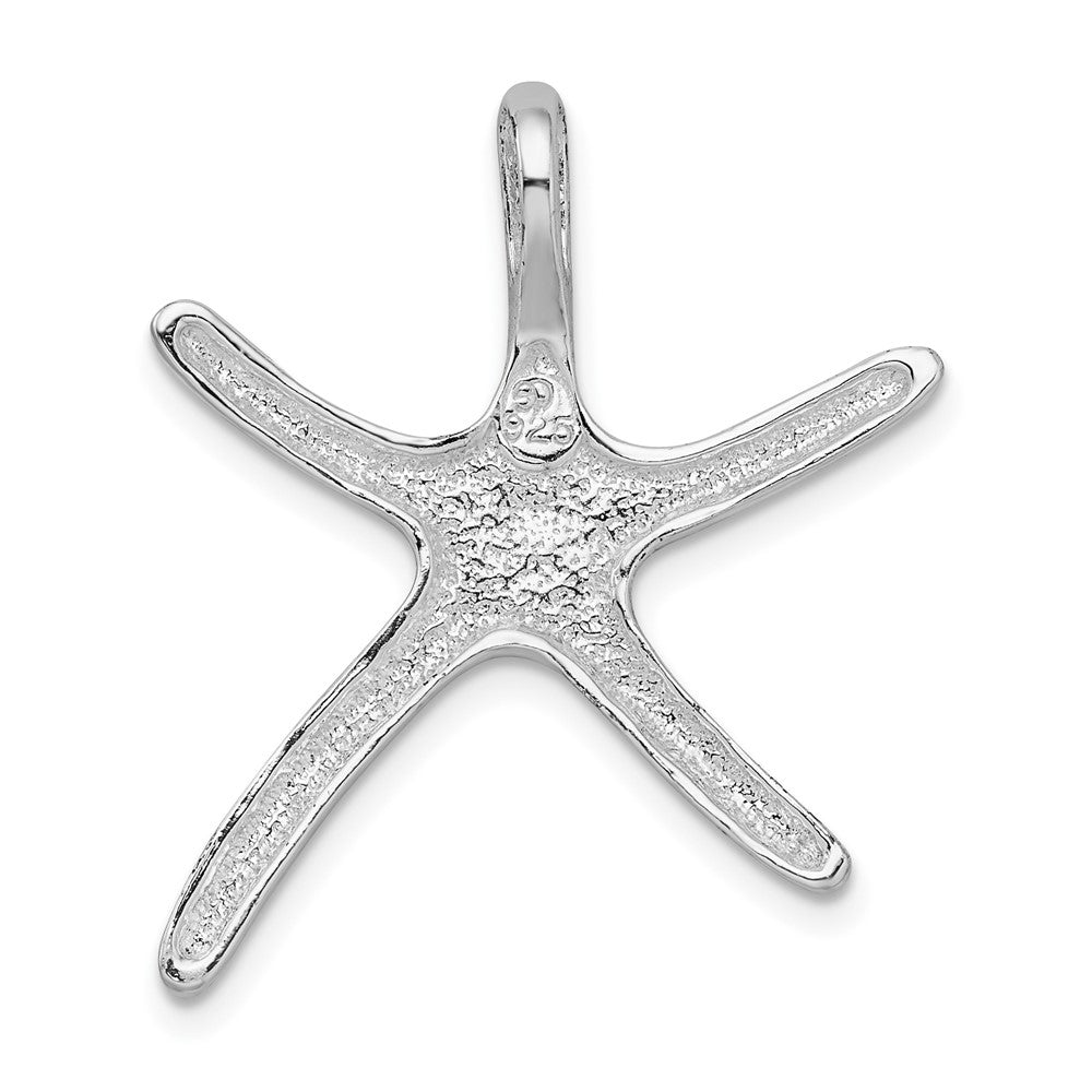 FJC Finejewelers 925 Sterling Silver Rhodium Plated Polished Enameled Dancing Starfish Slide 27 x 23 mm