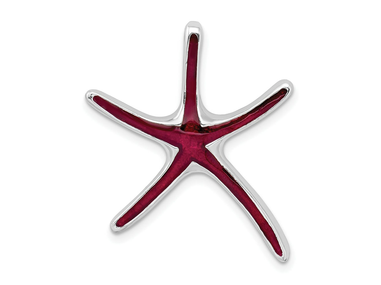 FJC Finejewelers 925 Sterling Silver Rhodium Plated Polished Enameled Dancing Starfish Slide 27 x 23 mm