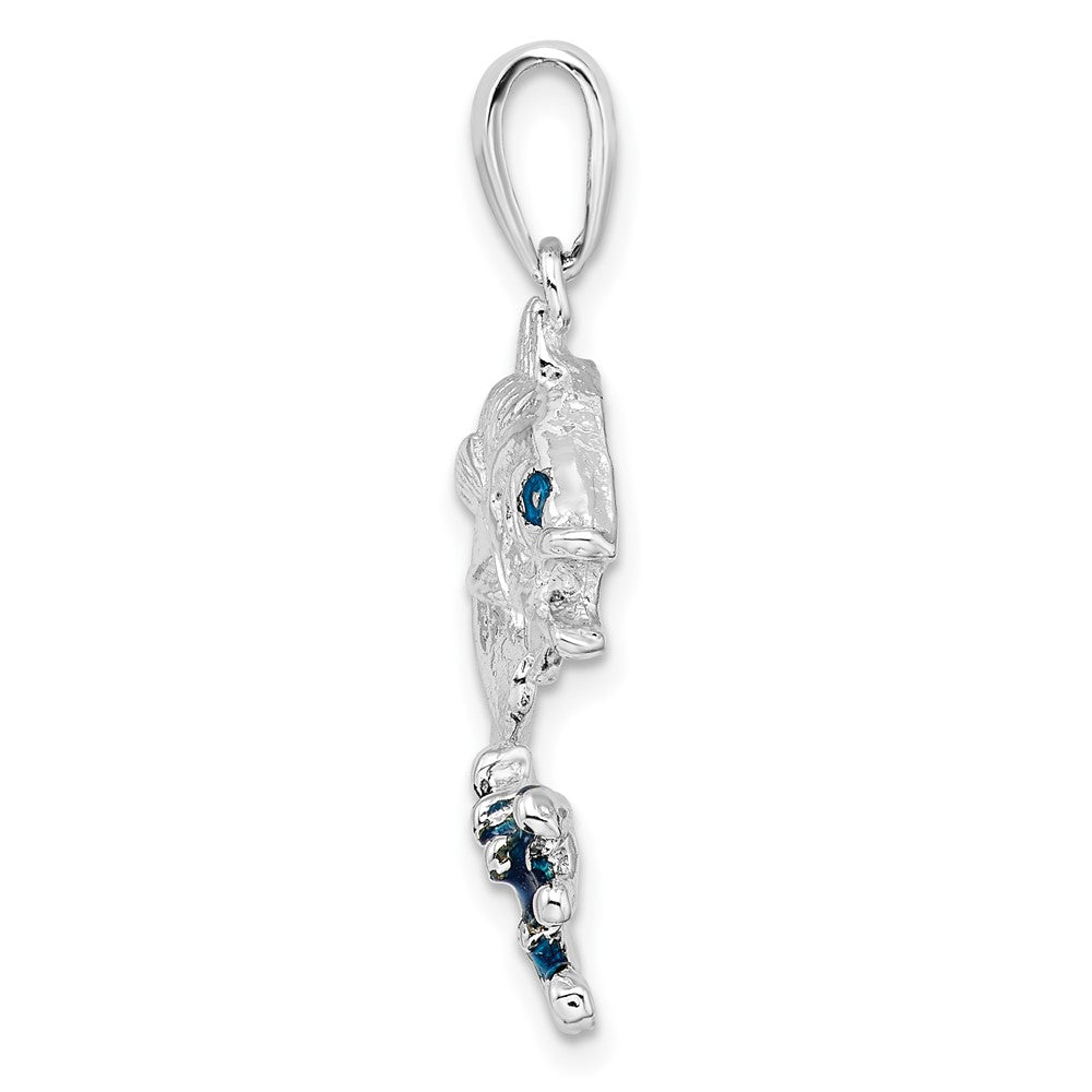 FJC Finejewelers 925 Sterling Silver Rhodium Plated Enameled Jumping Bass Fish Charm 30 x 19 mm