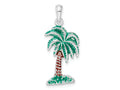 FJC Finejewelers 925 Sterling Silver Rhodium Plated Polished Enameled Palmetto Charm 31 x 12 mm